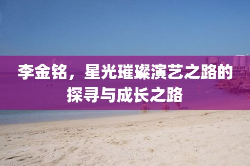李金銘，星光璀璨演藝之路的探尋與成長之路