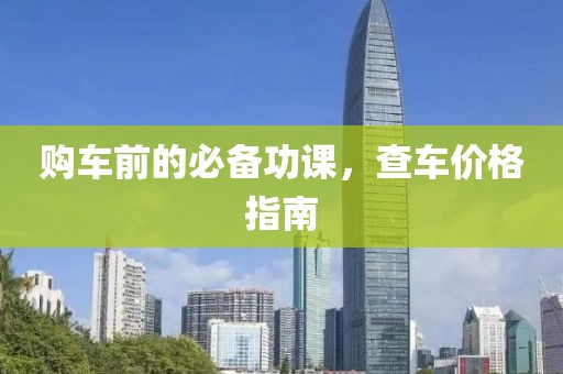 購車前的必備功課，查車價格指南