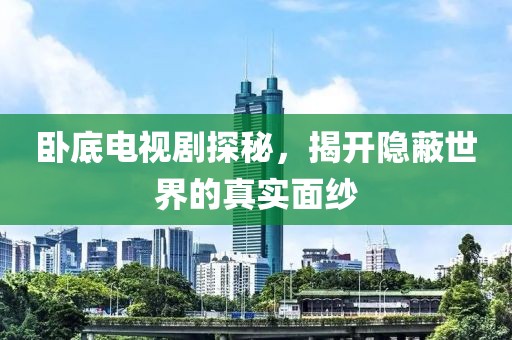 臥底電視劇探秘，揭開(kāi)隱蔽世界的真實(shí)面紗