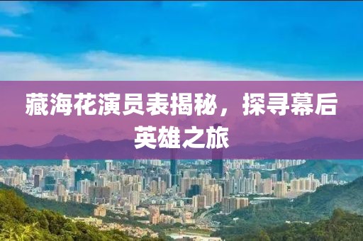 藏?；ㄑ輪T表揭秘，探尋幕后英雄之旅