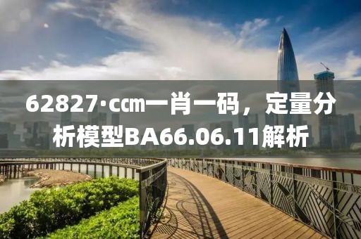 62827·c㎝一肖一碼，定量分析模型BA66.06.11解析